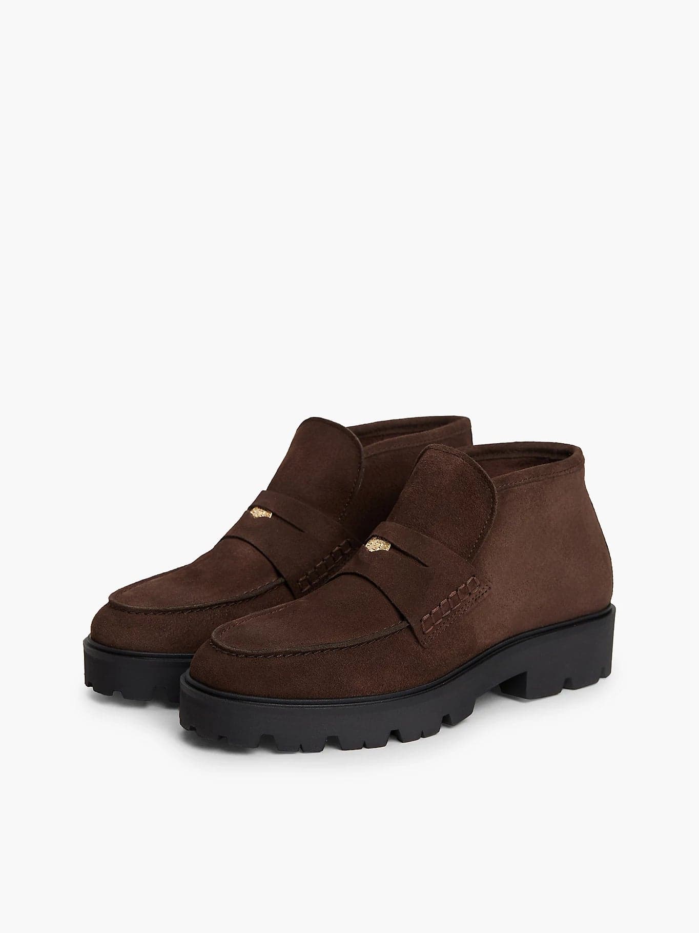 Tommy Hilfiger scarpe donna Polacchini in pelle scamosciata con logo TH FW0FW09680GUG - 2