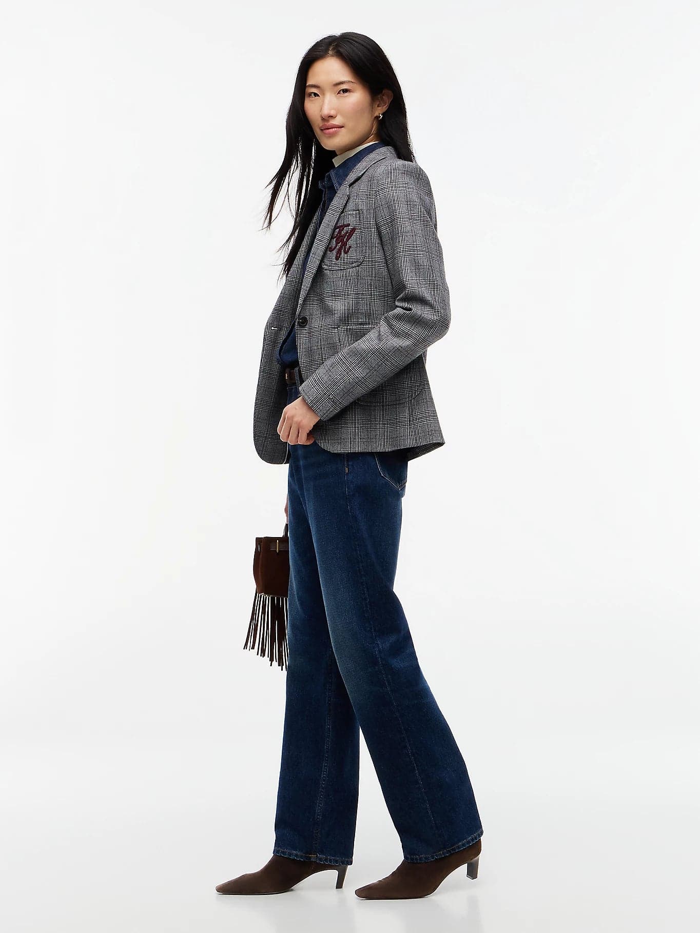 Tommy Hilfiger scarpe donna Stivaletti in pelle scamosciata con tacco kitten FW0FW09670GUG - 7