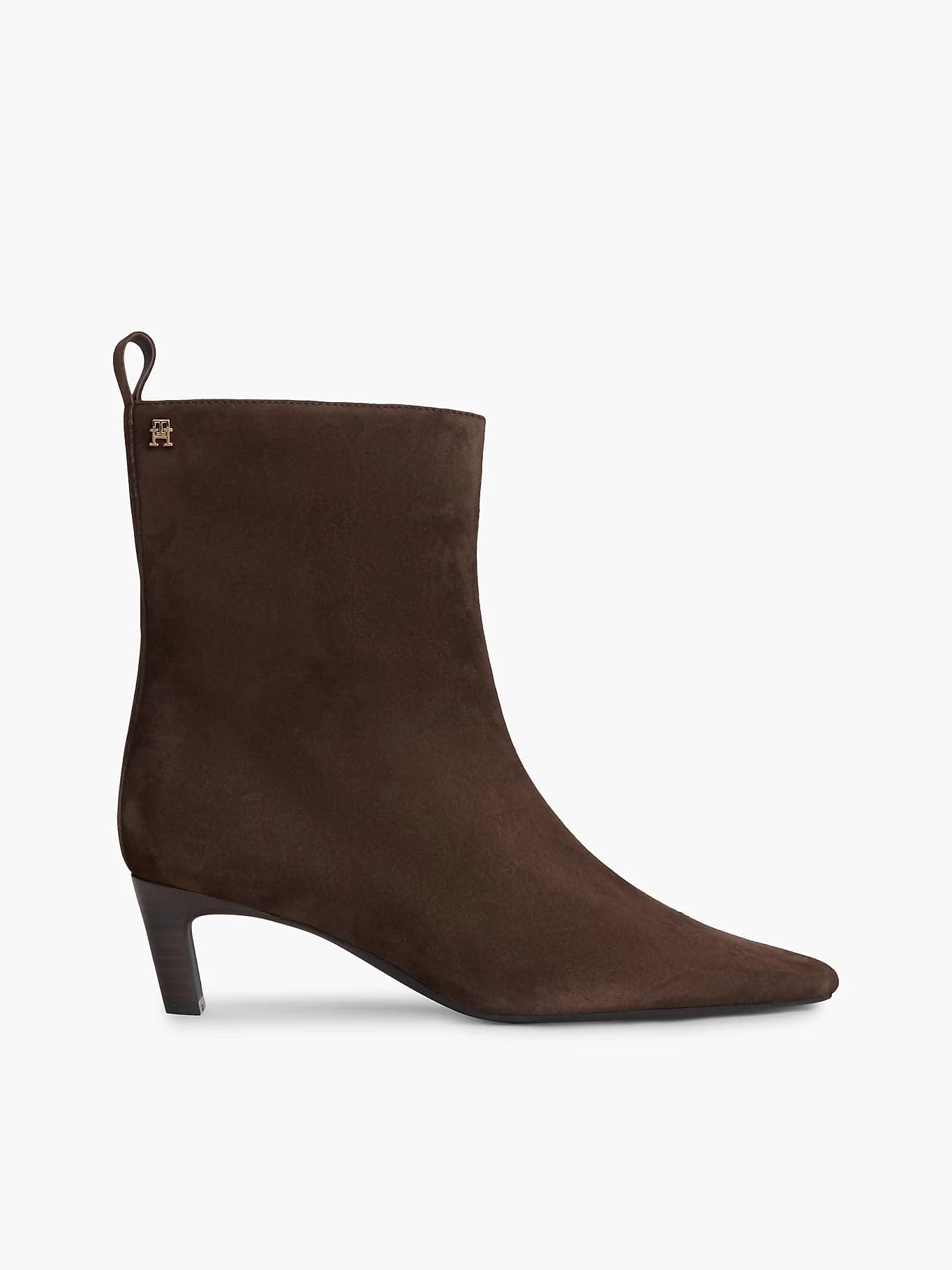 Tommy Hilfiger scarpe donna Stivaletti in pelle scamosciata con tacco kitten FW0FW09670GUG - 8