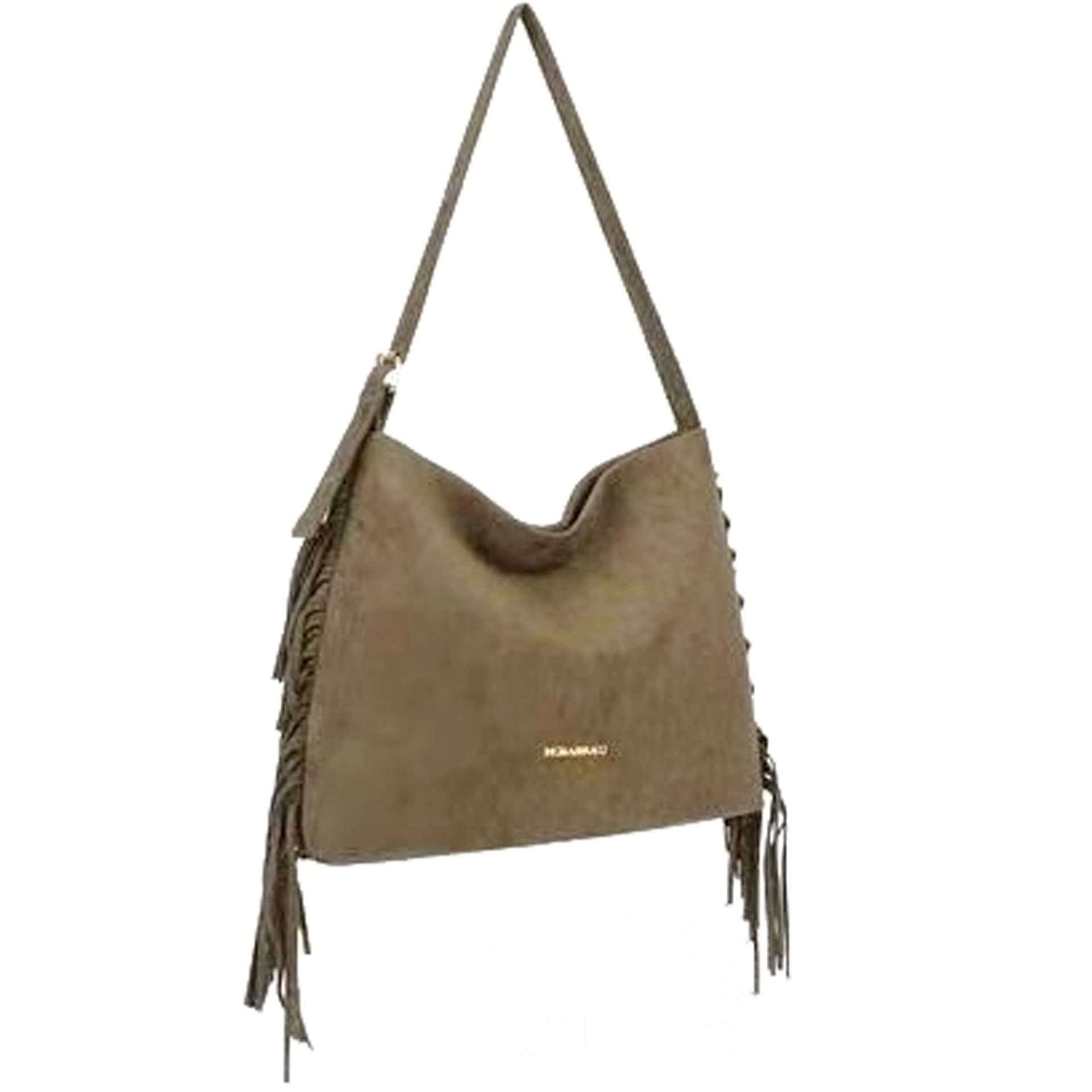 Borsa a Spalla Baci e Abbracci in Camoscio con Frange Laterali - 4