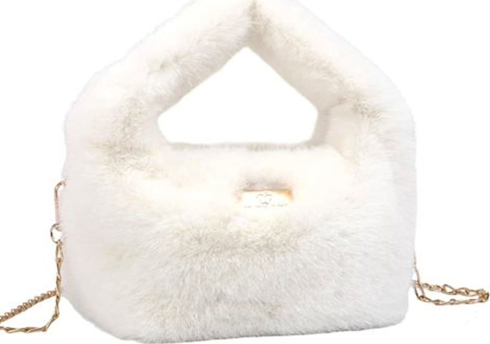 Borsa a Mano e Tracolla Baci e Abbracci in Ecopelliccia con Catena - 2