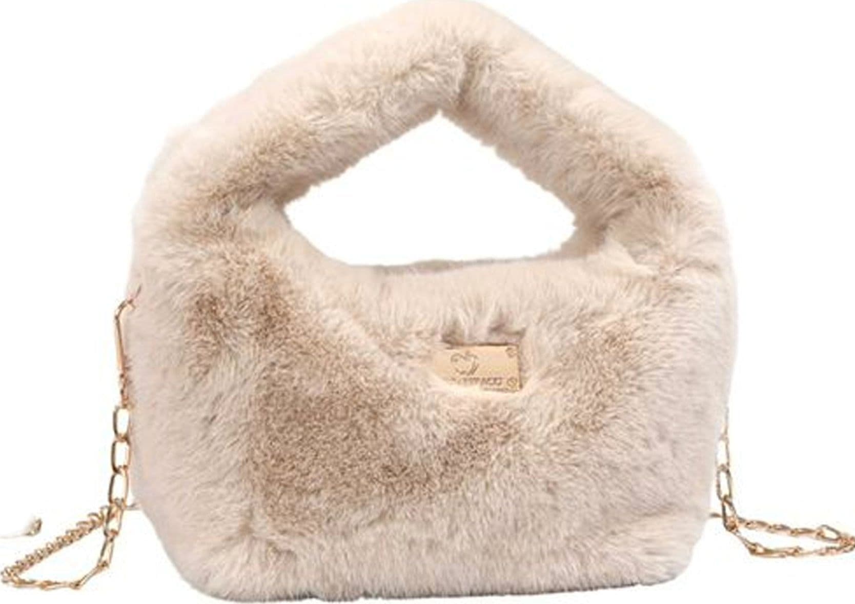 Borsa a Mano e Tracolla Baci e Abbracci in Ecopelliccia con Catena - 4