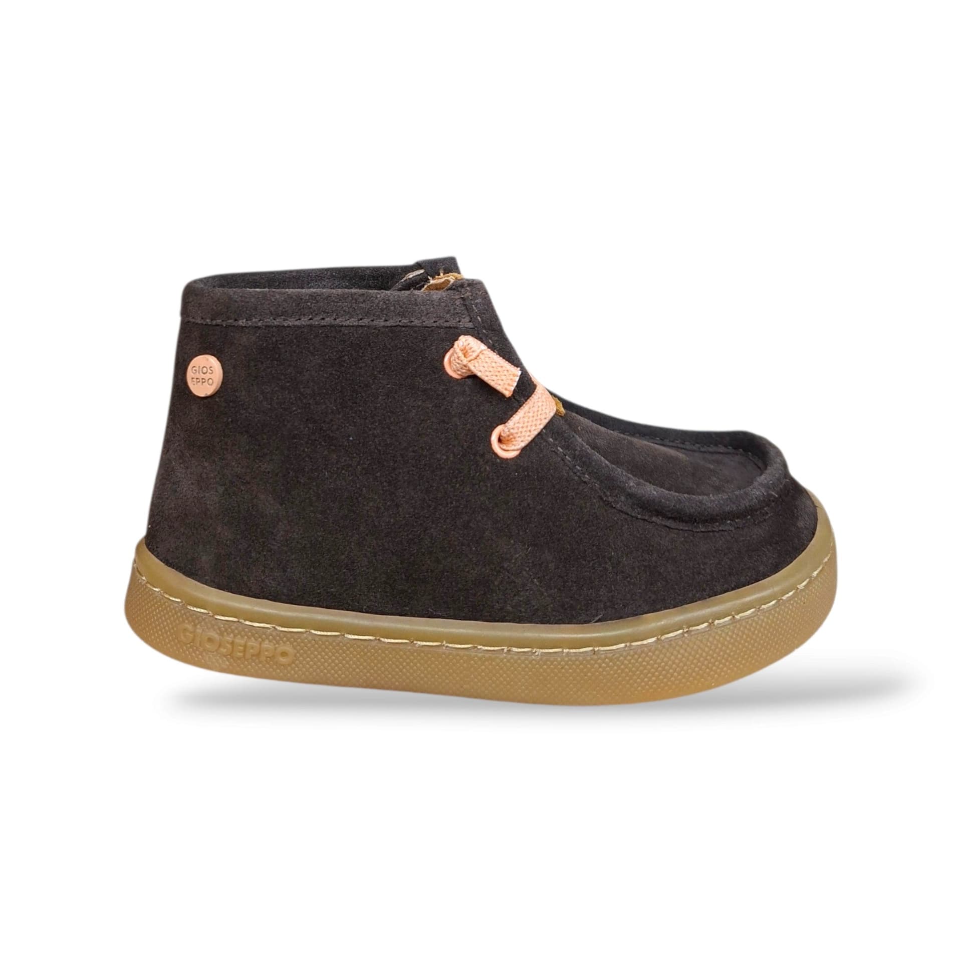 Gioseppo 80500 Paraboot Sneakers Bambini e Ragazzi Marrone Cipria | Laccio Elastico Suede Crosta Fondo Barefoot Flessibile | Taglie 26-31 | Scarpetteria Gica