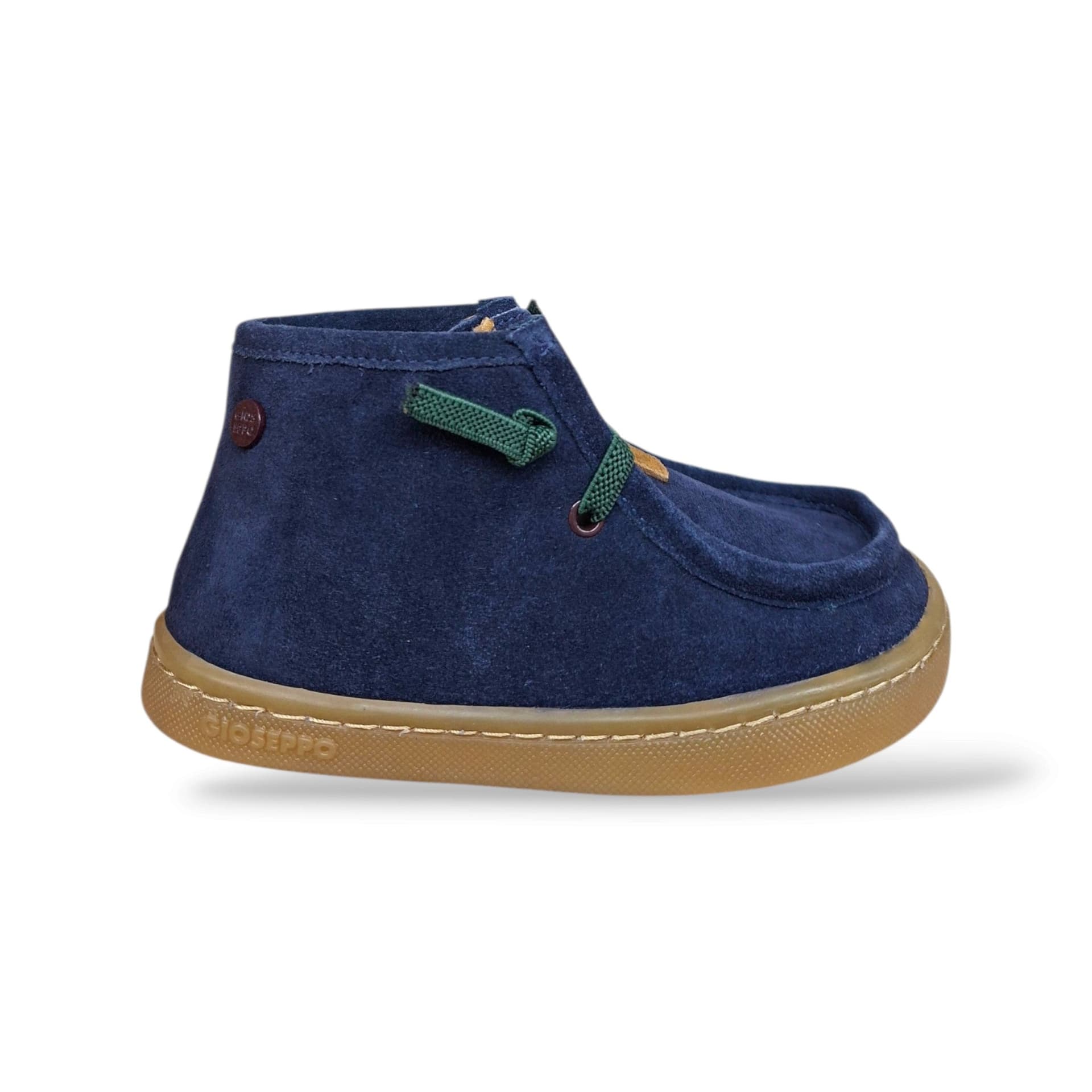 Gioseppo 80500 Paraboot Sneakers Bambini e Ragazzi Blue Arancione | Laccio Elastico Suede Crosta Fondo Barefoot Flessibile | Taglie 26-31 | Scarpetteria Gica - 6