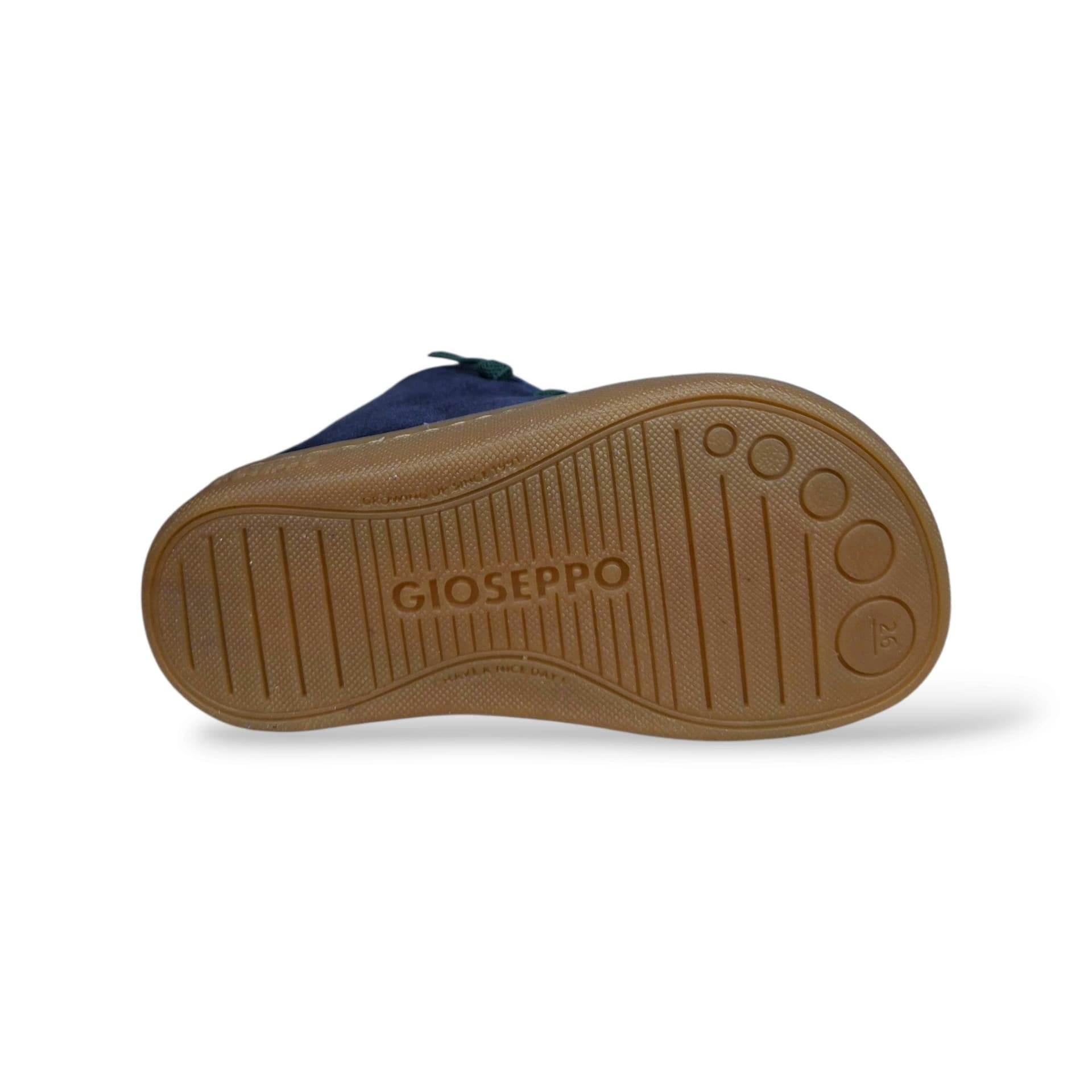 Gioseppo 80500 Paraboot Sneakers Bambini e Ragazzi Blue Arancione | Laccio Elastico Suede Crosta Fondo Barefoot Flessibile | Taglie 26-31 | Scarpetteria Gica - 5