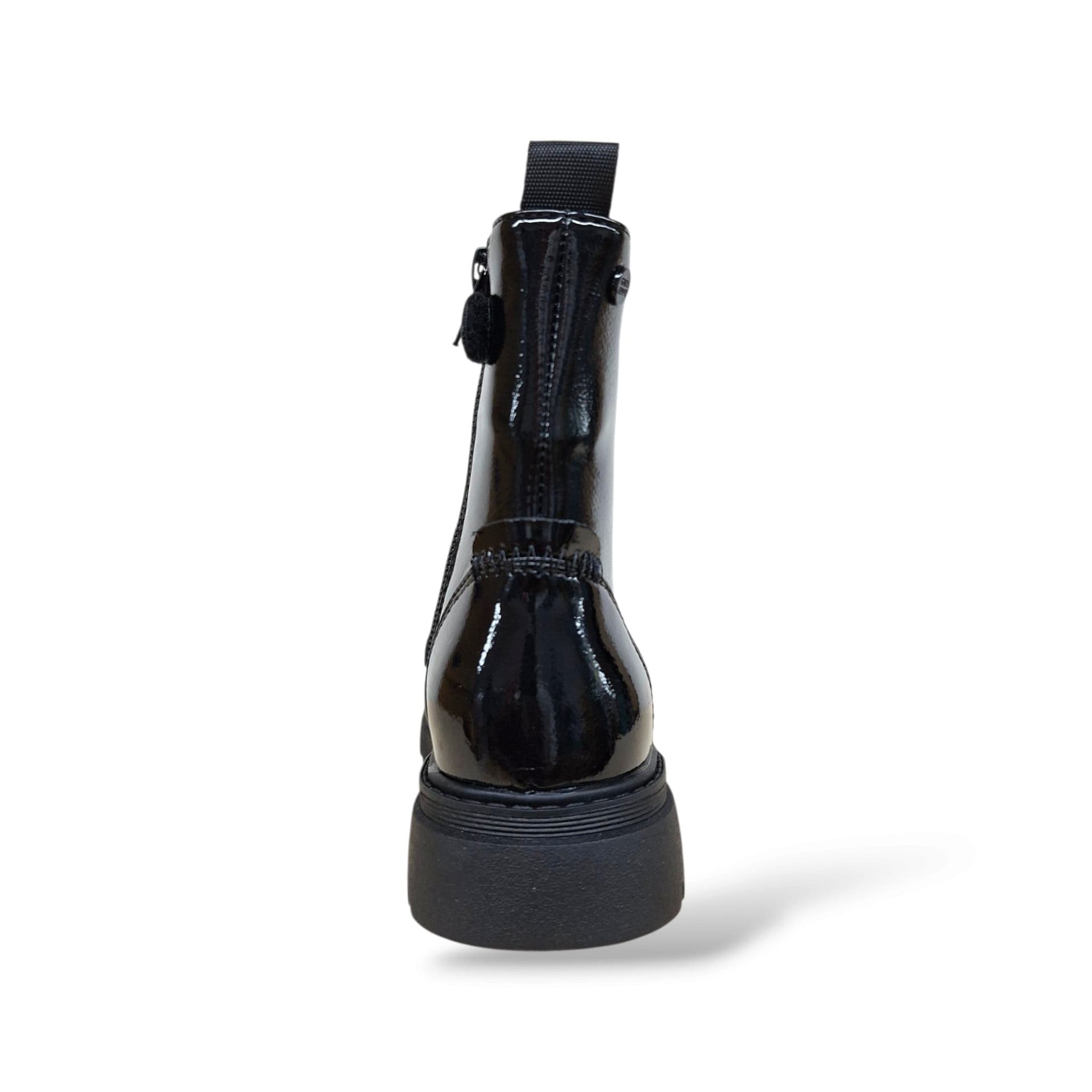 Gioseppo 80990 Anfibio Bambine e Ragazze Nero | Pelle Naplak Lucida Laccio Velluto Zip Laterale Fashion | Taglie 26-31 | Scarpetteria Gica - 3