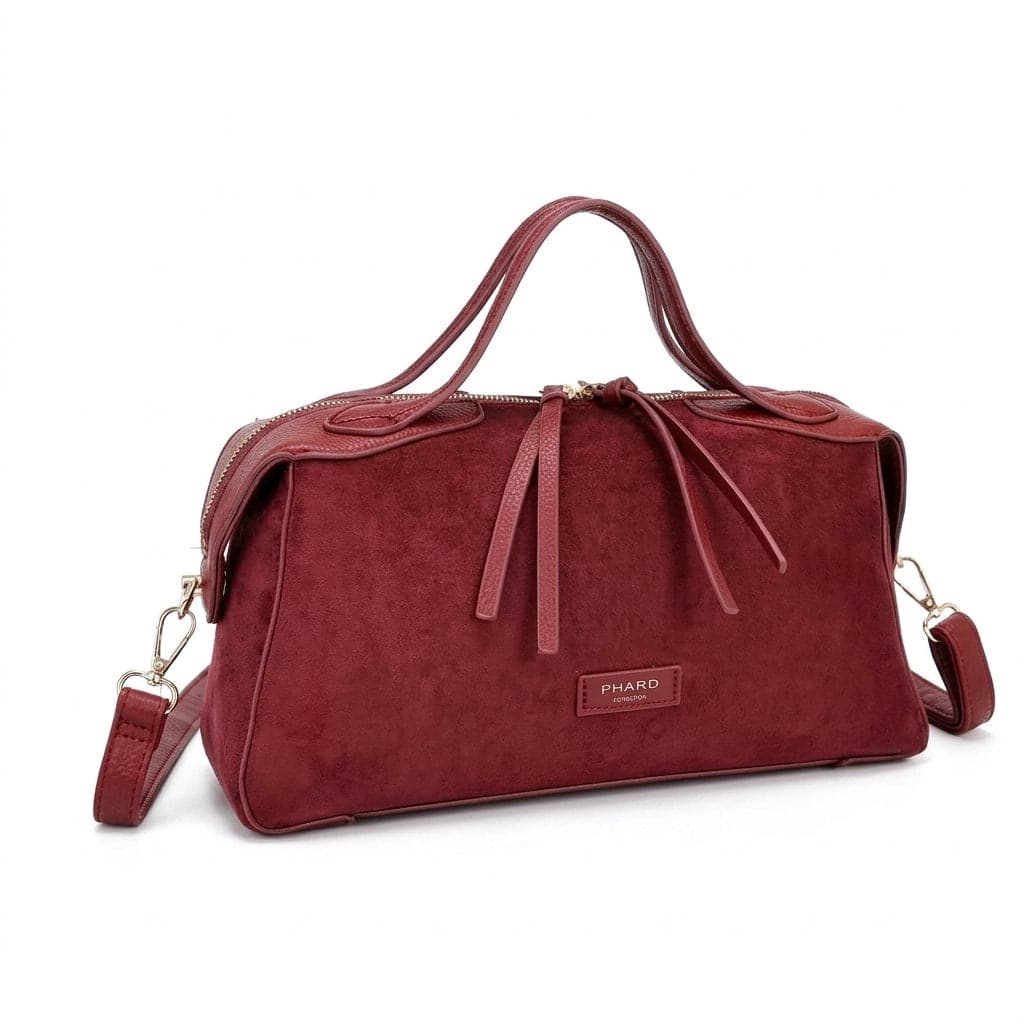 Borsa Bauletto a Mano e Tracolla PHARD in Camoscio ed Ecopelle
