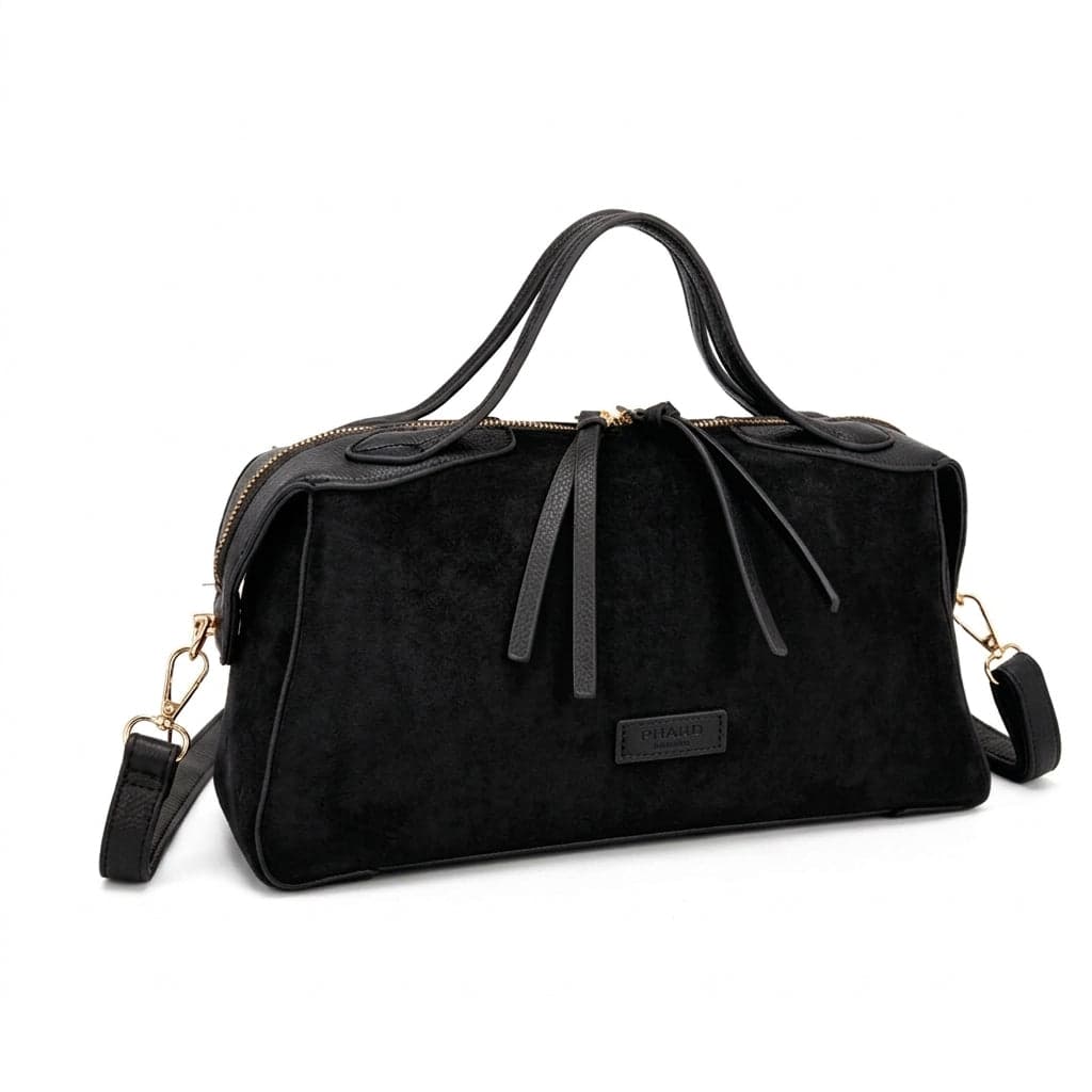 Borsa Bauletto a Mano e Tracolla PHARD in Camoscio ed Ecopelle - 7