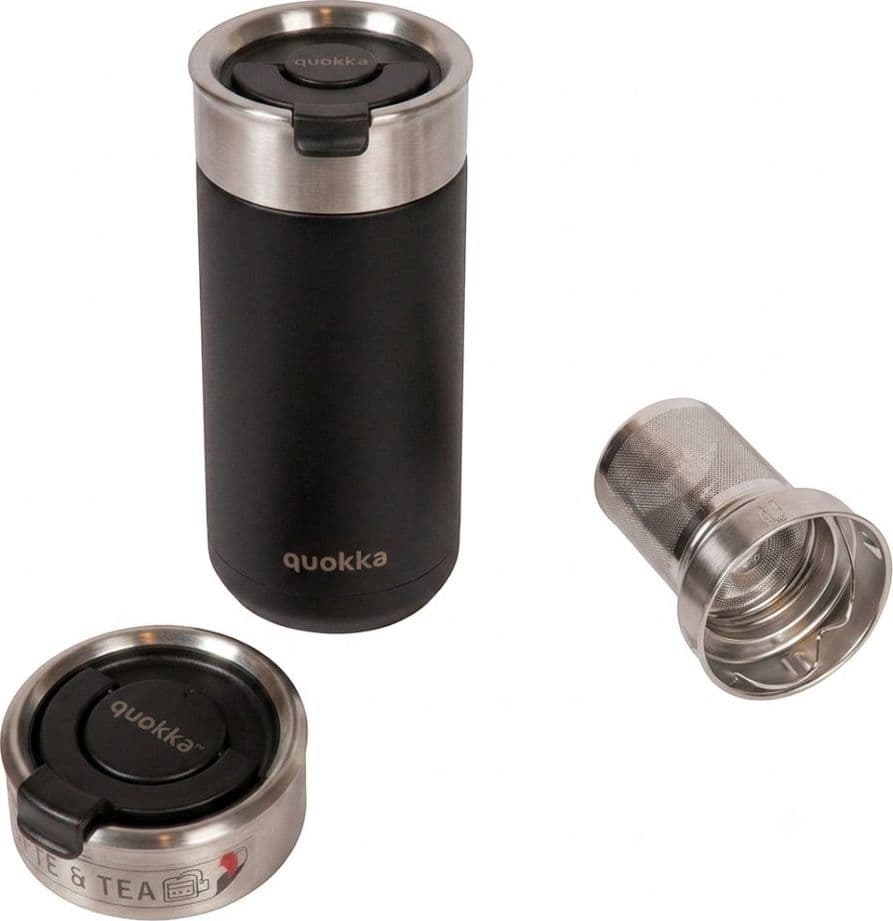 Tazza termica Quokka Boost in acciaio inox con infusore, 400 ml (Nero Carbonio) - 2