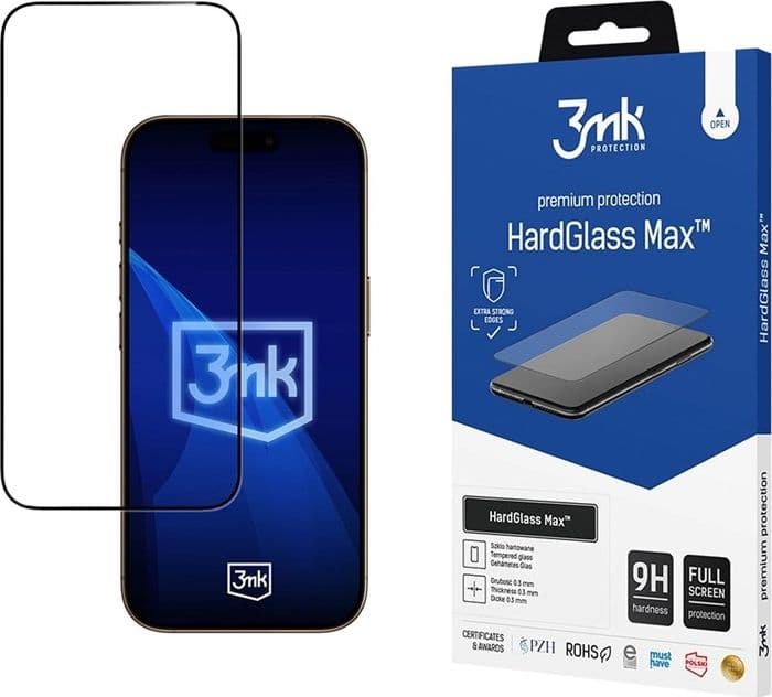 3mk HardGlass Max - Tempered Glass for iPhone 17 Pro Max (Black)