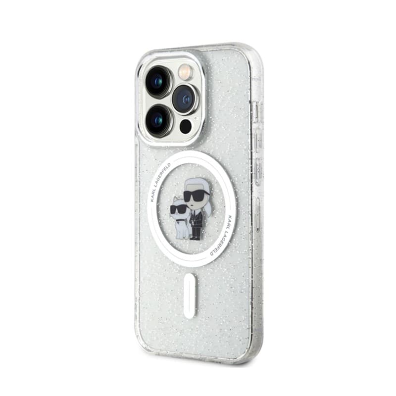 Karl Lagerfeld Karl & Choupette Glitter Magsafe - Case for iPhone 15 Pro (Transparent) - 2