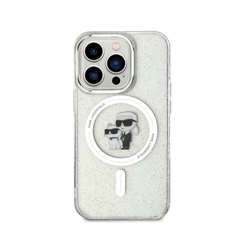 Karl Lagerfeld Karl & Choupette Glitter Magsafe - Case for iPhone 15 Pro (Transparent) - 3