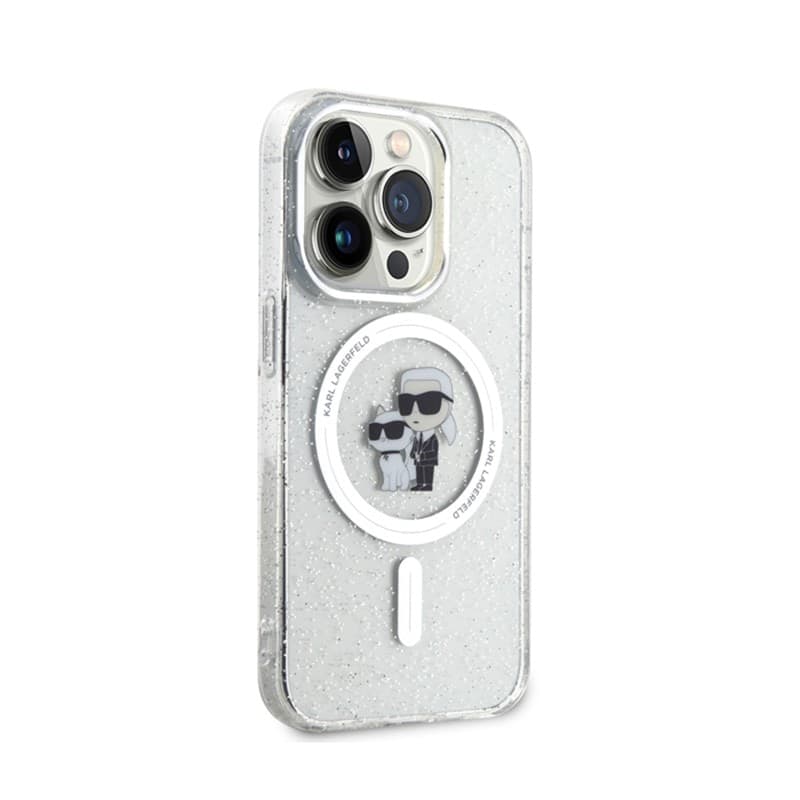 Karl Lagerfeld Karl & Choupette Glitter Magsafe - Case for iPhone 15 Pro (Transparent) - 4