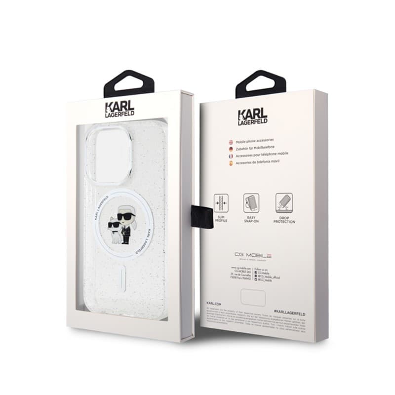 Karl Lagerfeld Karl & Choupette Glitter Magsafe - Case for iPhone 15 Pro (Transparent) - 8