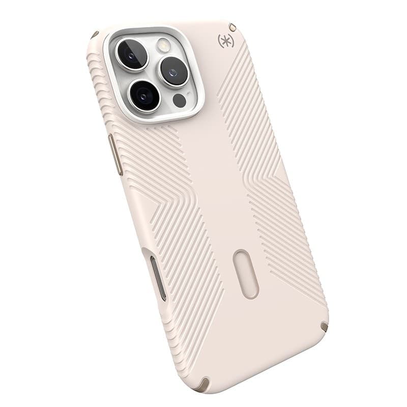 Speck Presidio2 Grip ClickLock e MagSafe - Custodia per iPhone 16 Pro Max (Osso sbiancato / Oro antico / Marrone nocciola) - 8
