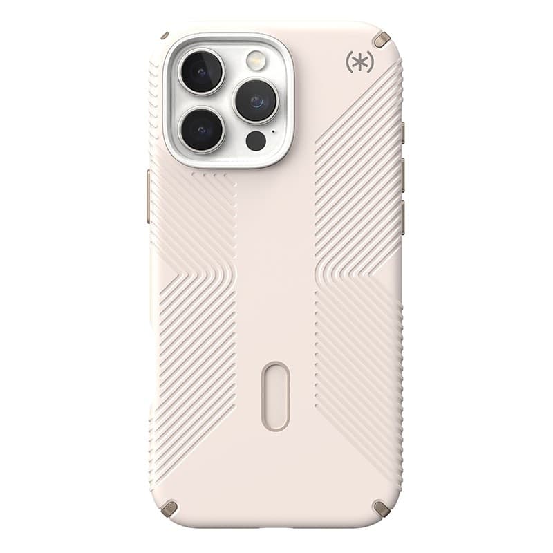 Speck Presidio2 Grip ClickLock e MagSafe - Custodia per iPhone 16 Pro Max (Osso sbiancato / Oro antico / Marrone nocciola) - 9