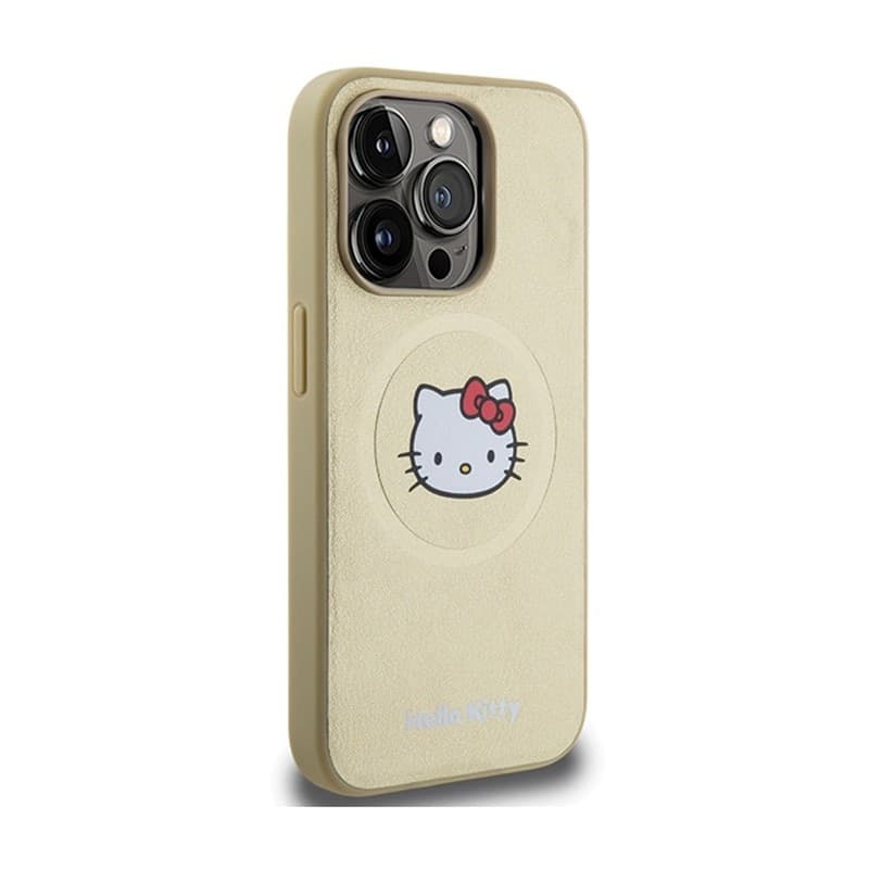Hello Kitty Leather Kitty Head MagSafe - Case for iPhone 15 Pro (Gold) - 4