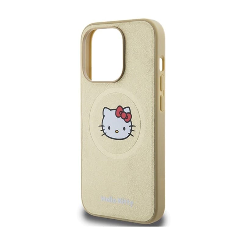 Hello Kitty Leather Kitty Head MagSafe - Case for iPhone 15 Pro (Gold) - 6