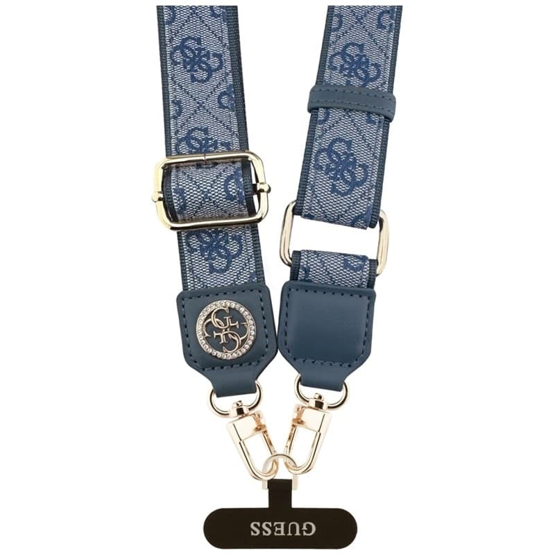Guess Universal Crossbody Strap 4G Tether Patch Strass Metal Logo - Universal Phone Strap / Lanyard (Blue) - 3