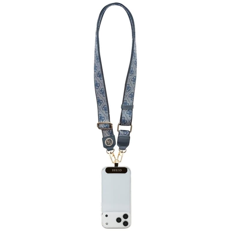Guess Universal Crossbody Strap 4G Tether Patch Strass Metal Logo - Universal Phone Strap / Lanyard (Blue) - 4