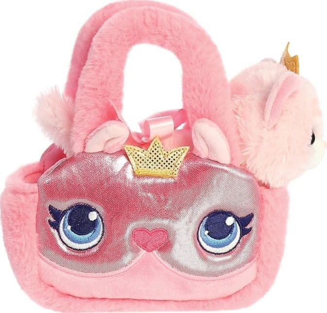 Fancy Pals – Peluche principessa gatta con corona dorata in borsa rosa 20 cm ecologica - 2