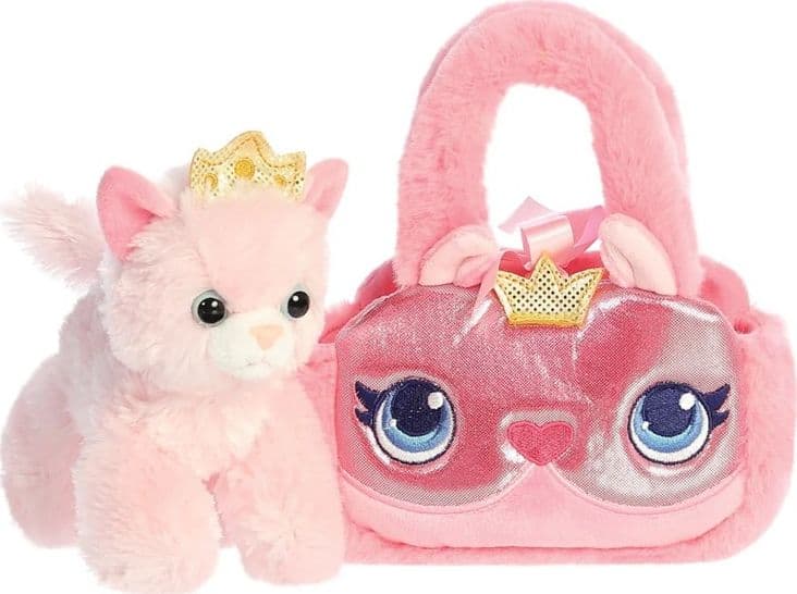 Fancy Pals – Peluche principessa gatta con corona dorata in borsa rosa 20 cm ecologica - 3