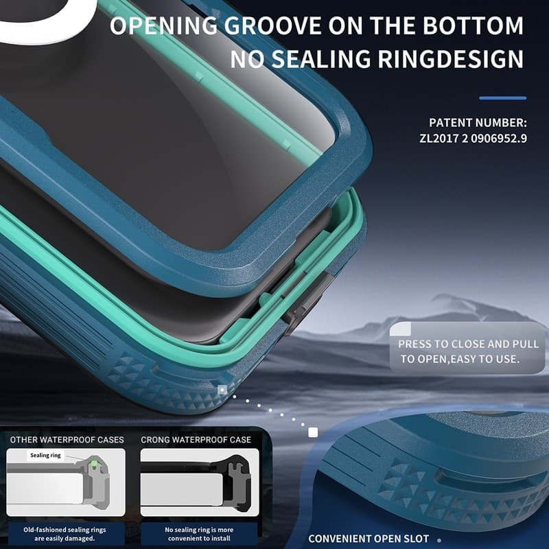 Crong Seal Cover - Custodia impermeabile IP68 per iPhone 17 Pro (nera) - 6