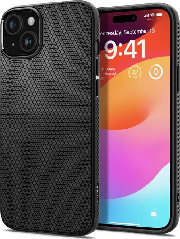 Spigen Liquid Air - Case for iPhone 15 (Matte Black)