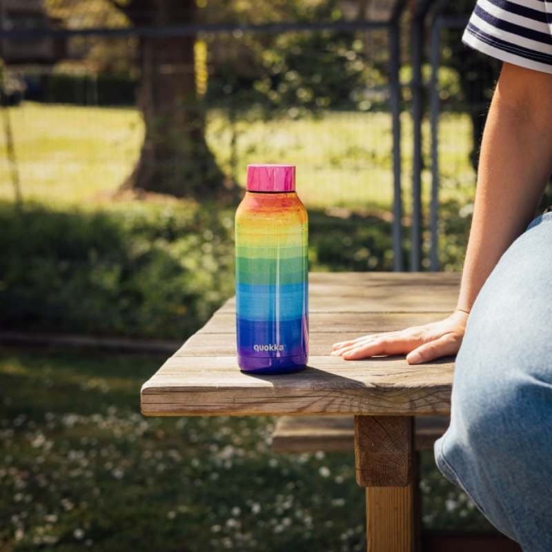 Quokka Solid - Borraccia termica in acciaio inox 510 ml (arcobaleno) - 5