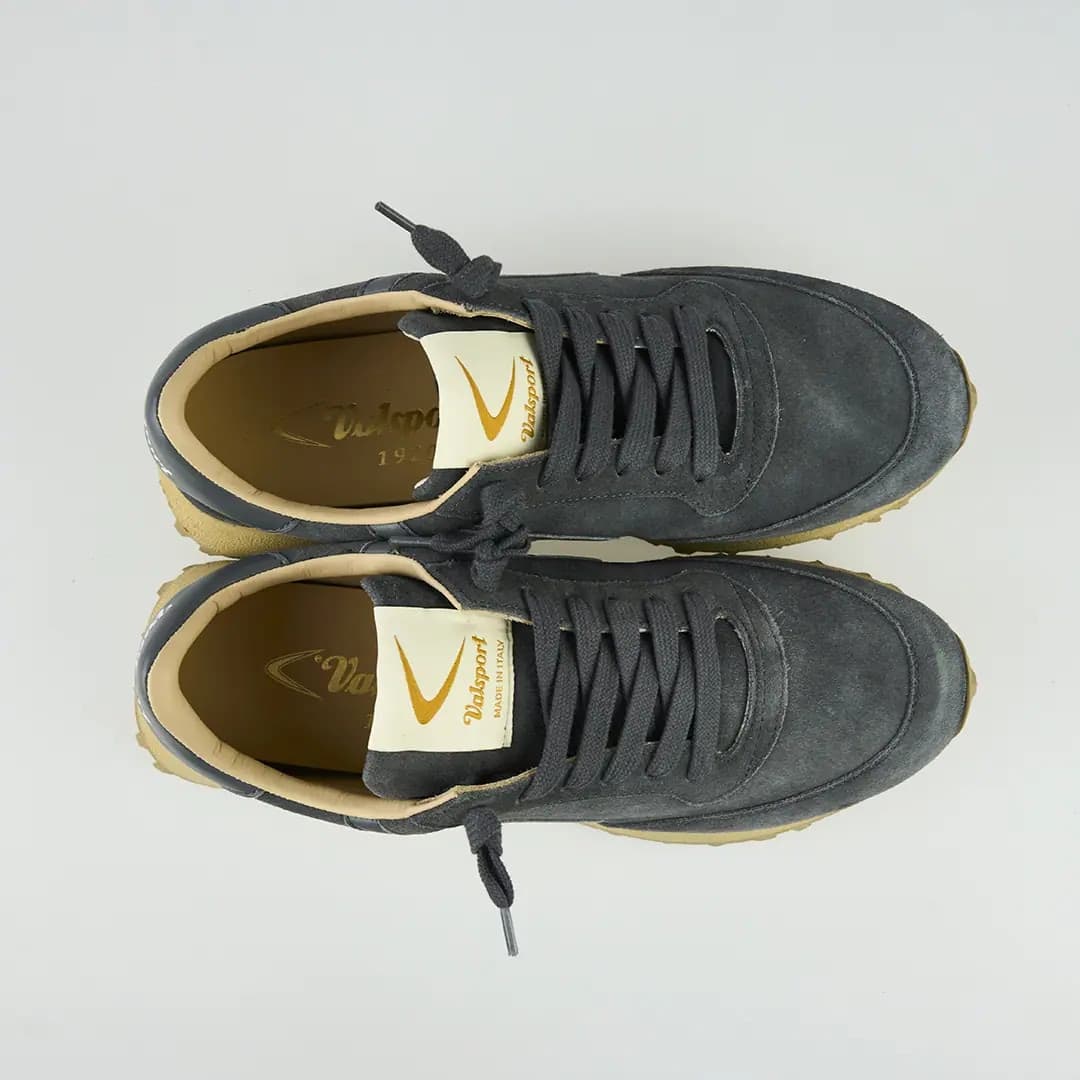 Valsport sneakers uomo Start City in camoscio grigio storm - 4