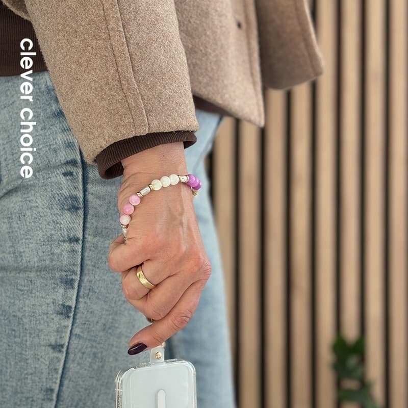 Crong Phone Charm - Ciondolo per telefono con cordino (perline pastello) - 2