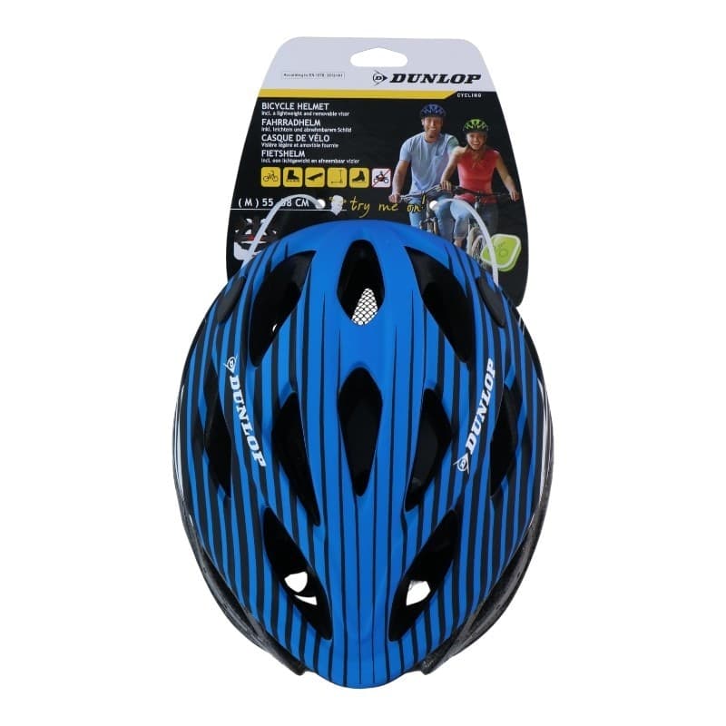 Dunlop - Casco da MTB regolabile, taglia M 55-58 cm (Blu-Nero) - 3
