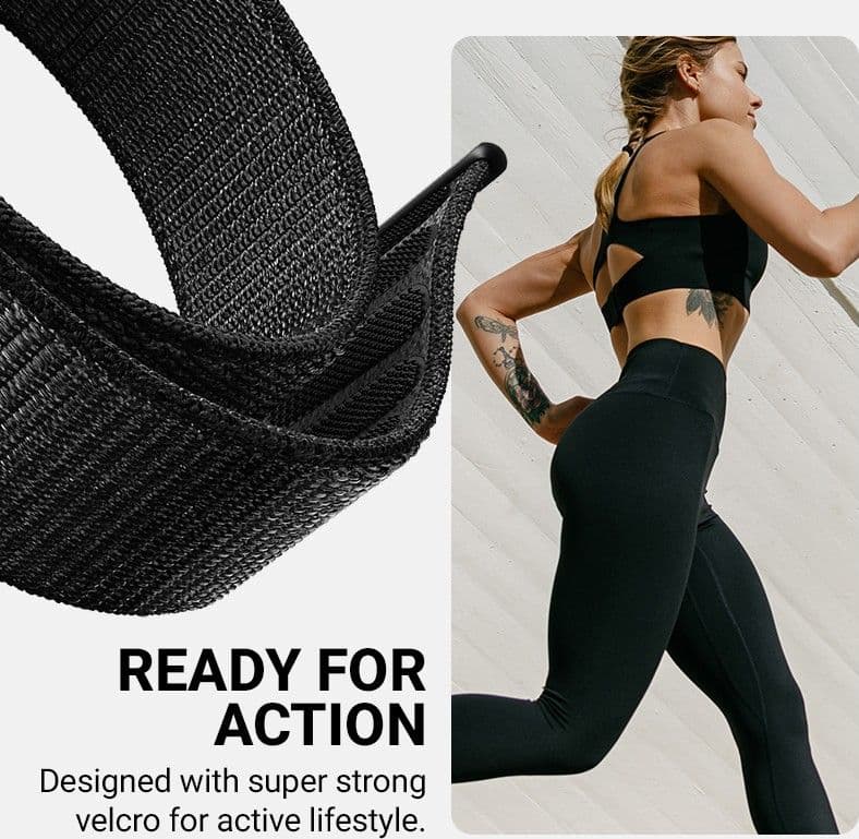 Cinturino sportivo Crong in nylon per Apple Watch 38/40/41/42 mm (Midnight Run) - 4