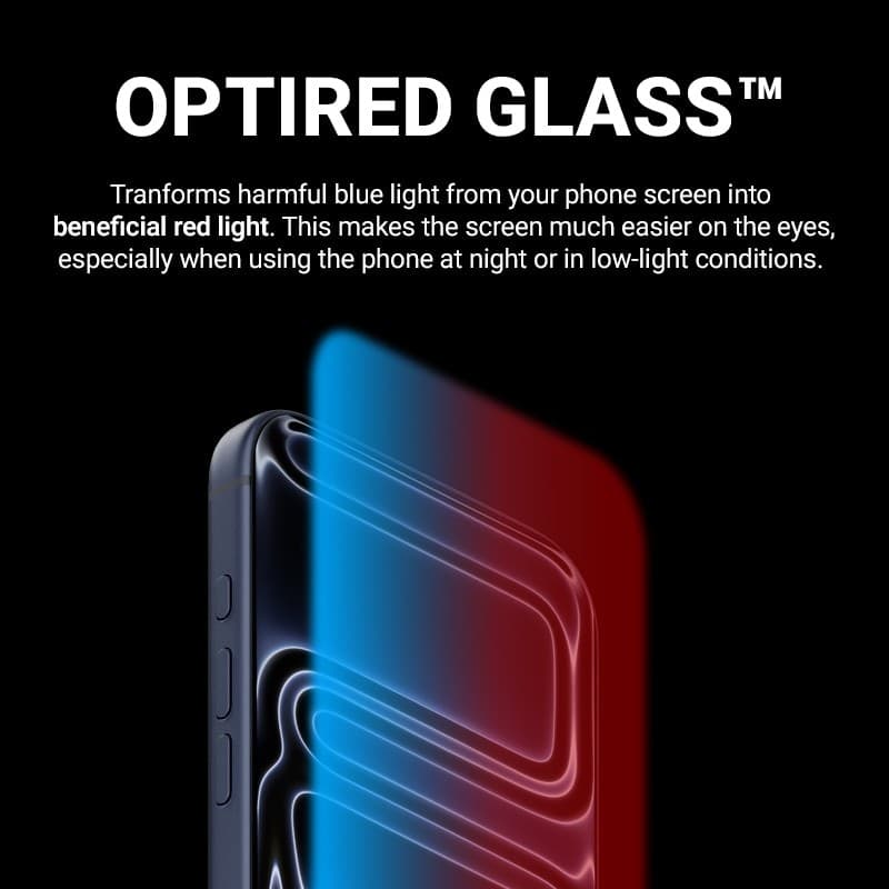 Crong OptiRed Glass - Vetro temperato con filtro luce blu per iPhone 17 Pro Max - 3