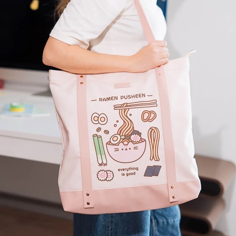 Pusheen - Borsa a tracolla in tessuto della collezione Sushi Roll 40x42 cm - 6