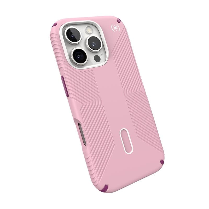 Speck Presidio2 Grip ClickLock & MagSafe - Case for iPhone 16 Pro (Wednesday Pink / Boysenberry Purple / White) - 8