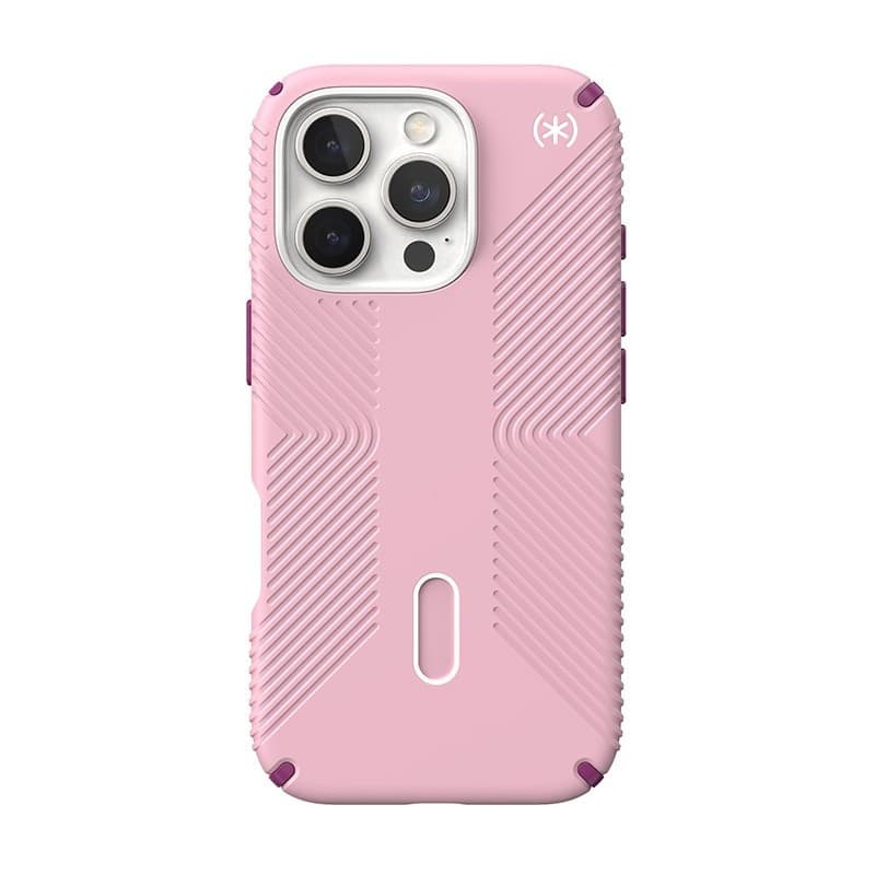 Speck Presidio2 Grip ClickLock & MagSafe - Case for iPhone 16 Pro (Wednesday Pink / Boysenberry Purple / White) - 9