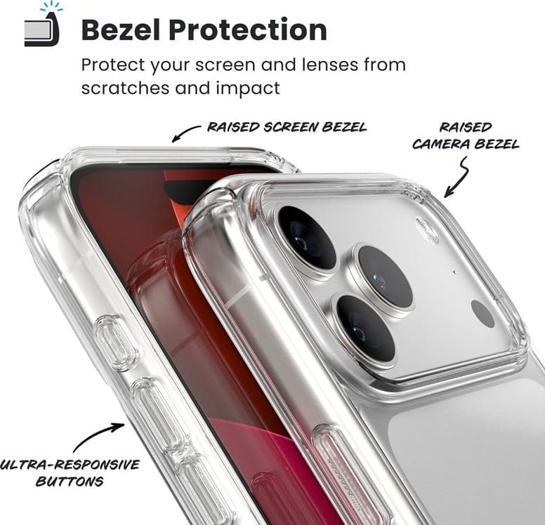 Speck Presidio Perfect-Clear - Custodia per iPhone 17 Pro Max (trasparente) - 4