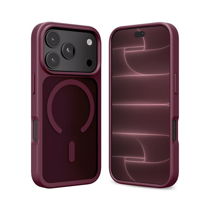 Crong Hybrid Matte Magnetic - Custodia MagSafe per iPhone 18 Pro Max / 17 Pro Max (Bordeaux) - 5