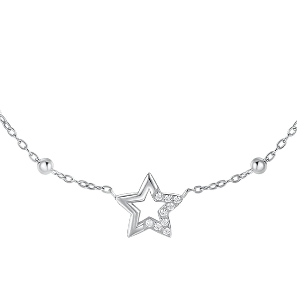 LUCA BARRA  -  COLLANA DONNA IN ACCIAIO CON STELLA E PUNTI LUCE IN ZIRCONE BIANCO - 2