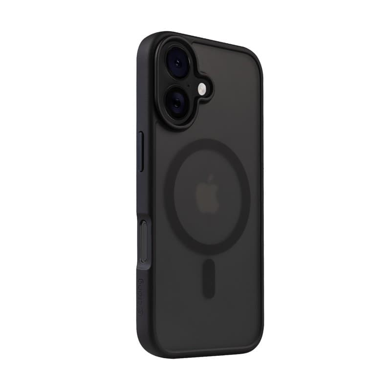 Crong Hybrid Frost MAG Cover - Custodia con MagSafe per iPhone 16 (Nero) - 6