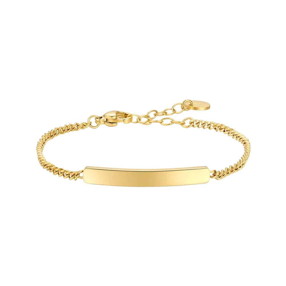 LUCA BARRA - BRACCIALE BAMBINO IN ACCIAIO IP GOLD CON PIASTRA
