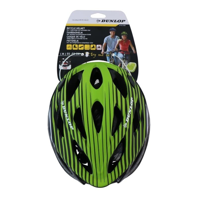 Dunlop - Casco da MTB regolabile, taglia M 55-58 cm (verde-nero) - 3