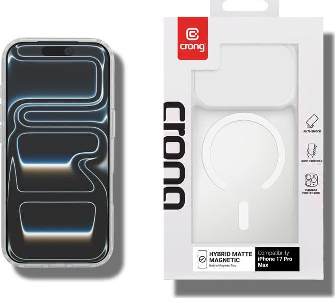 Custodia Crong Hybrid Matte Magnetic - MagSafe per iPhone 17 Pro Max (bianca) - 4