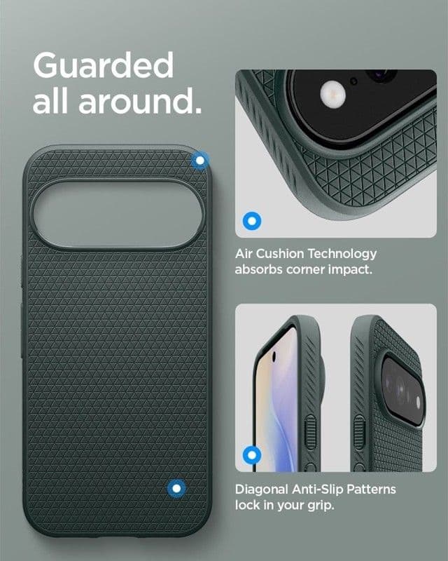 Spigen Liquid Air Mag MagSafe - Custodia per Google Pixel 11 Pro (Verde Abisso) - 10