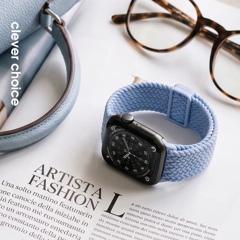 Cinturino Crong Wave - Cinturino intrecciato per Apple Watch 38/40/41/42 mm (azzurro cielo) - 3