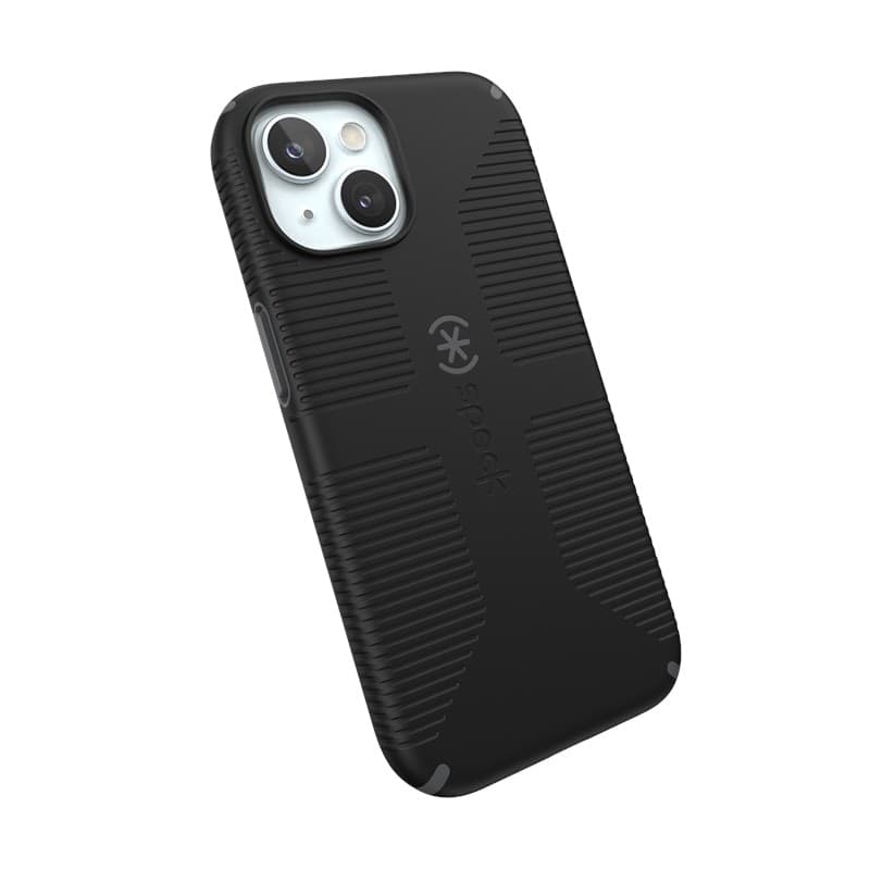 Speck Candyshell Grip MagSafe - Custodia per iPhone 17e / 16e / 15 / 14 / 13 (Nero / Grigio Ardesia) - 8