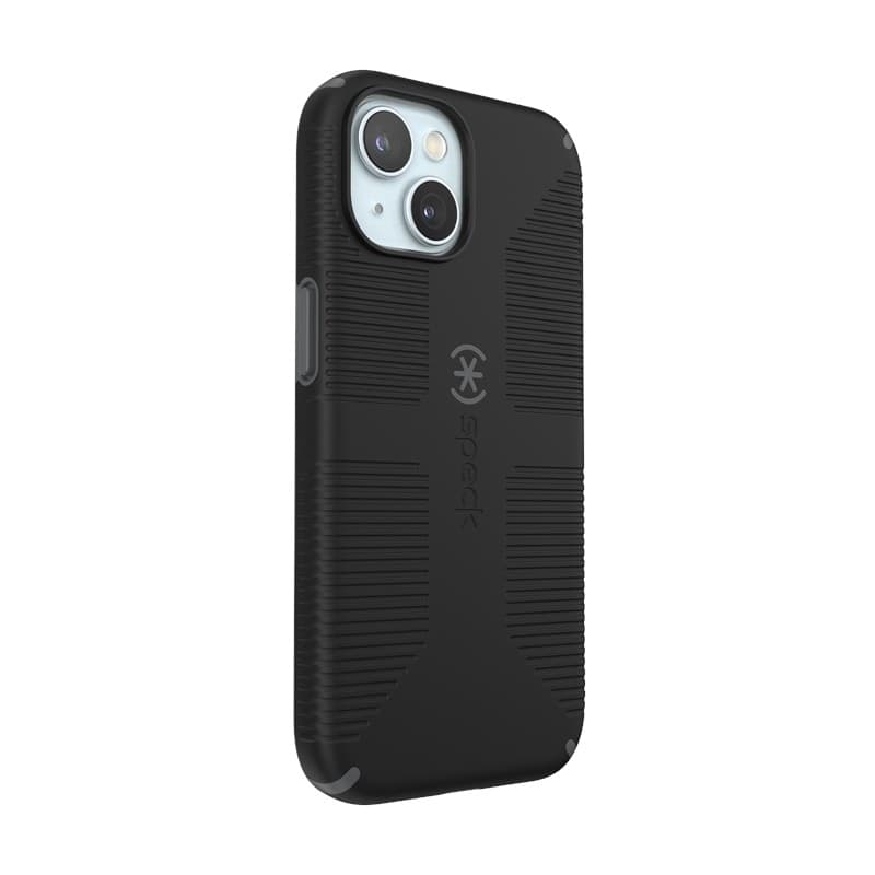 Speck Candyshell Grip MagSafe - Custodia per iPhone 17e / 16e / 15 / 14 / 13 (Nero / Grigio Ardesia) - 10