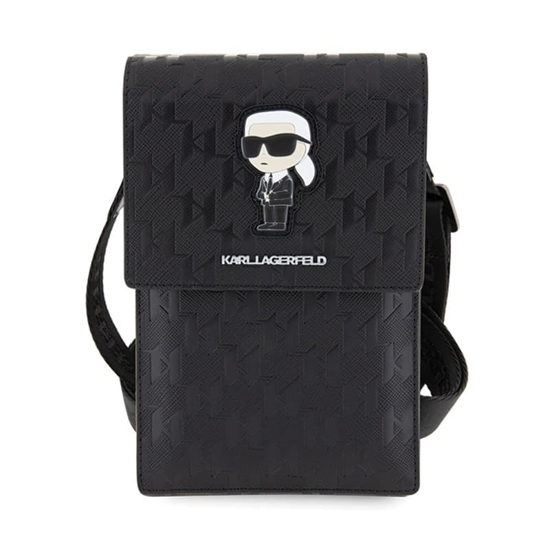 Karl Lagerfeld Saffiano Monogram Ikonik - Phone crossbody bag (black) - 2