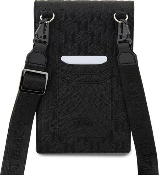 Karl Lagerfeld Saffiano Monogram Ikonik - Phone crossbody bag (black) - 5